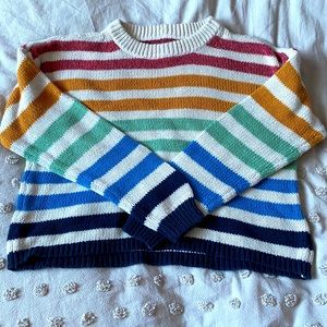 Rainbow knit crop sweater